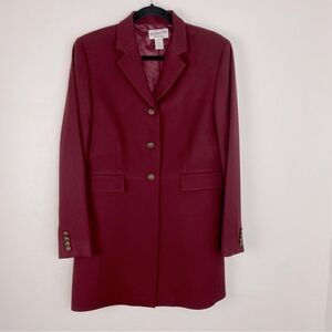 Pendleton Vintage Wool Burgundy Longline Blazer Academia  Minimalist Size 10
